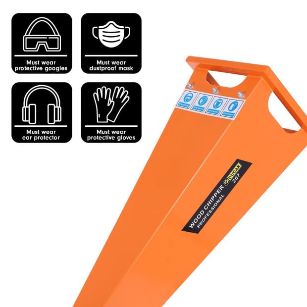 Ducar 7HP Wood Chipper Shredder Mulcher Grinder Petrol Orange Image 13
