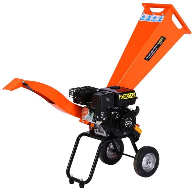 Ducar 7HP Wood Chipper Shredder Mulcher Grinder Petrol Orange Image 4