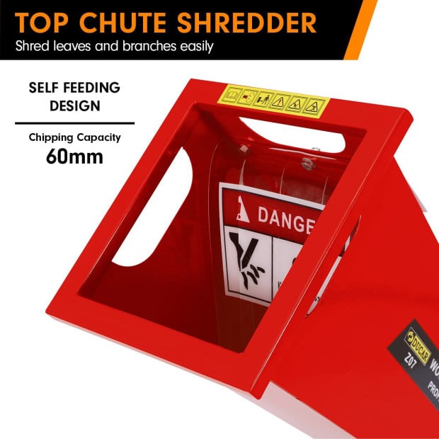 Ducar 7HP Wood Chipper Shredder Mulcher Grinder Petrol Red Image 6
