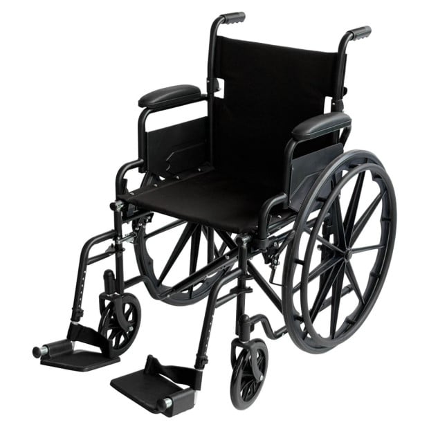 Orthonica 24in Foldable Steel Wheelchair - Black Image 2