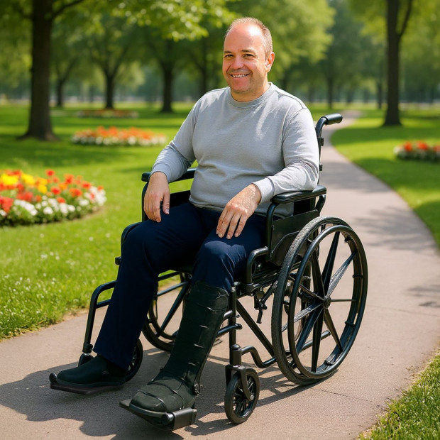 Orthonica 24in Foldable Steel Wheelchair - Black Image 11