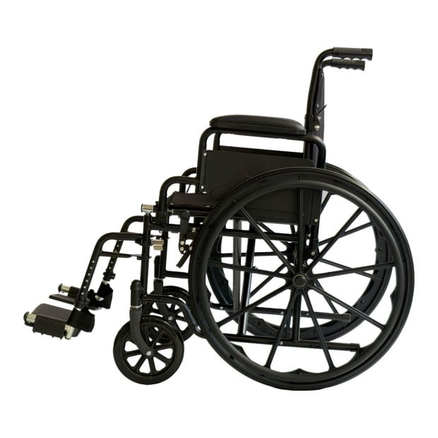 Orthonica 24in Foldable Steel Wheelchair - Black Image 3