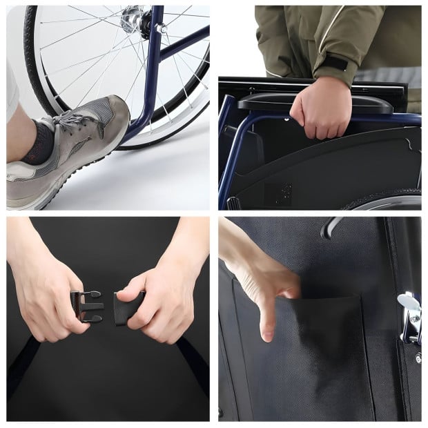 Orthonica 20in Self Propelled Foldable Steel Wheelchair Lightweight & Portable Image 10