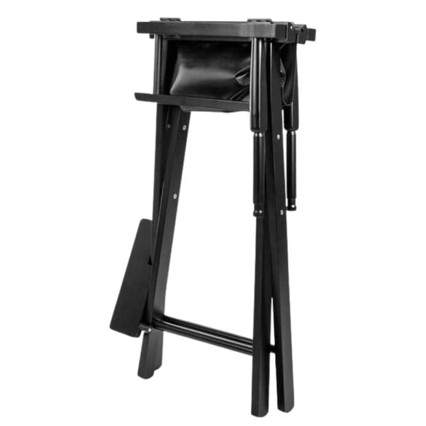 Sarantino Set of 2 Black Tall Directors Chair Beech Wood Frame with Canvas Seat Image 5