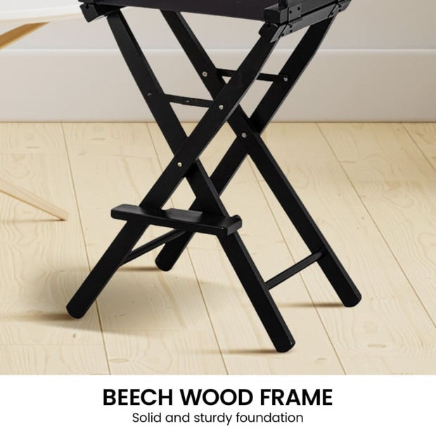 Sarantino Tall Directors Chair - Black Image 5