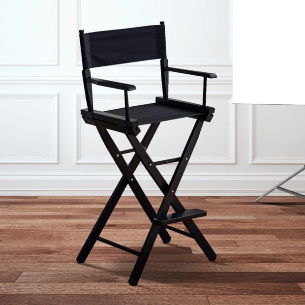 Sarantino Tall Directors Chair - Black Image 8