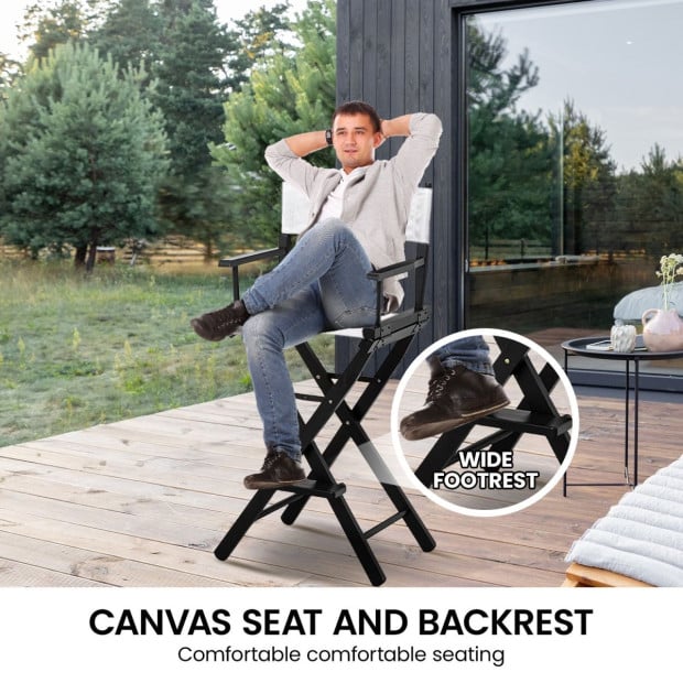 Sarantino Tall Directors Chair - White Image 6