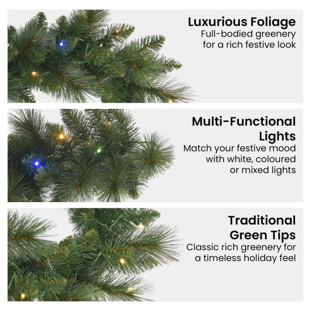 Christabelle 274cm Battery-Operated Christmas Garland with Multi-Function Lights - Dorset Pine Image 5