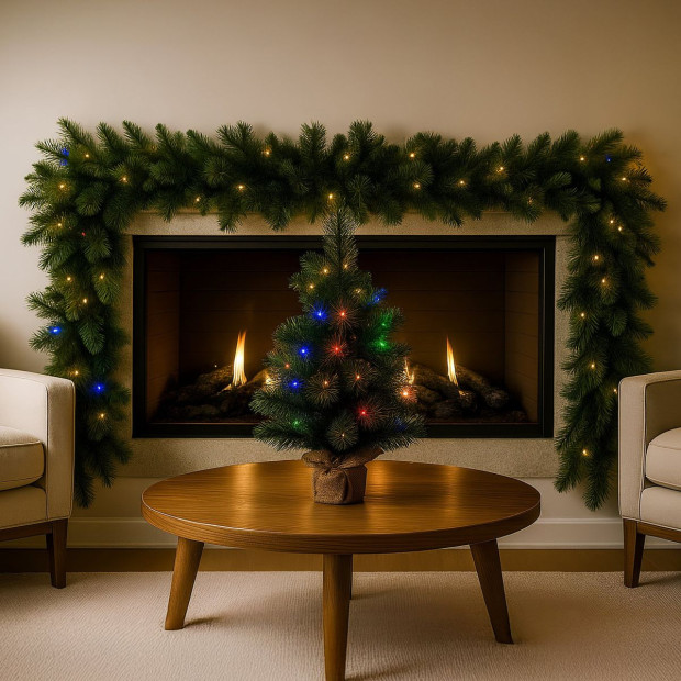 Christabelle 274cm Battery-Operated Christmas Garland with Multi-Function Lights - Dorset Pine Image 7