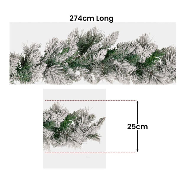 Christabelle 2.7m Christmas Garland with LED Lights Snowy Dorset Pine Image 3