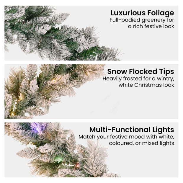 Christabelle 2.7m Christmas Garland with LED Lights Snowy Dorset Pine Image 6