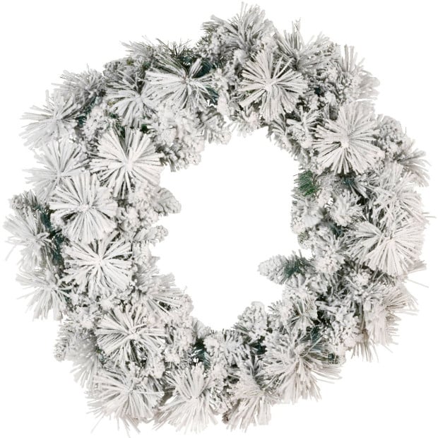 Christabelle 61cm Christmas Wreath Snowy Dorset Pine with Multi-Function LED Lights Tree Door Decoration Ornament Image 5