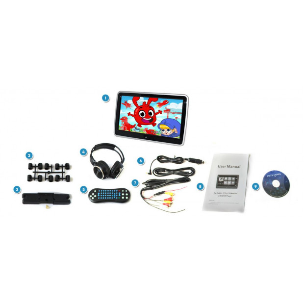 10.1In Tft Active Headrest Car Dvd Player Touch Screen Slim Full Hd Image 7