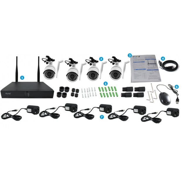 Elinz 4ch Cctv Wireless Security System 2mp Ip Wifi 4x Camera Image 8