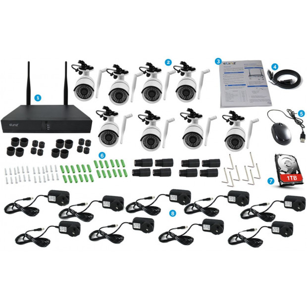 8ch Cctv Wireless Security System 2mp Ip Wifi 8x Camera 1080p Image 8