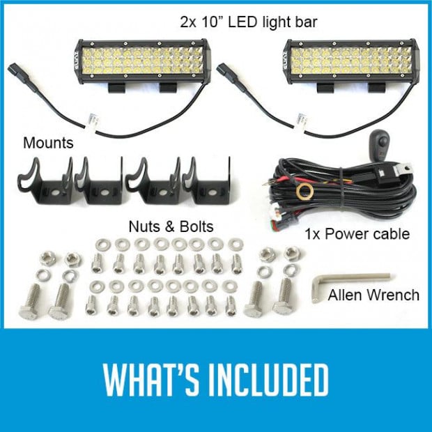 2x 10 Led Work Driving Light Bar Philips 3 Rows Spot Offroad Image 6
