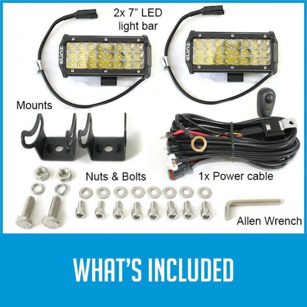 2x 7In Led Work Driving Light Bar Philips Spot Offroad 3 Rows Image 7