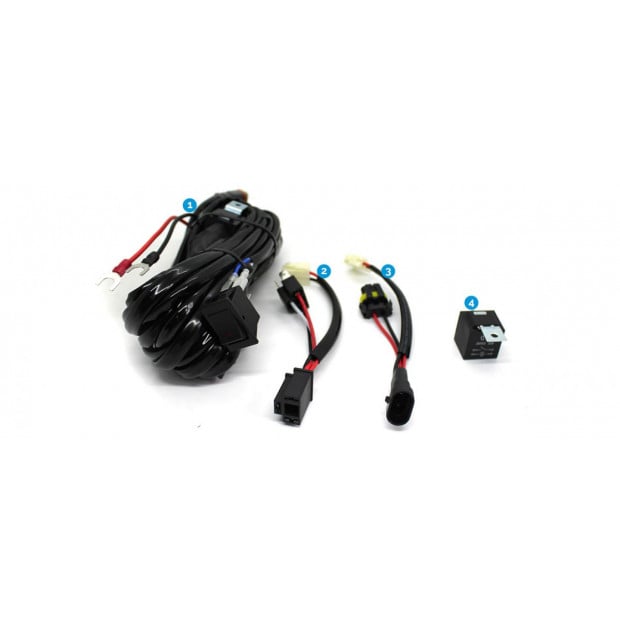 Elinz High Beam Wiring Harness Kit Led Driving Light Lightbar Loom Image 7