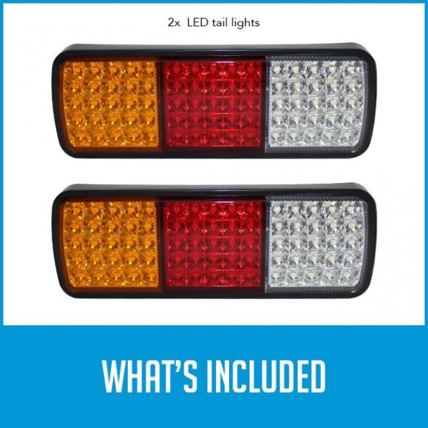 Elinz 2x Led Trailer Light Reverse Indicator Brake Tail Lights Image 8