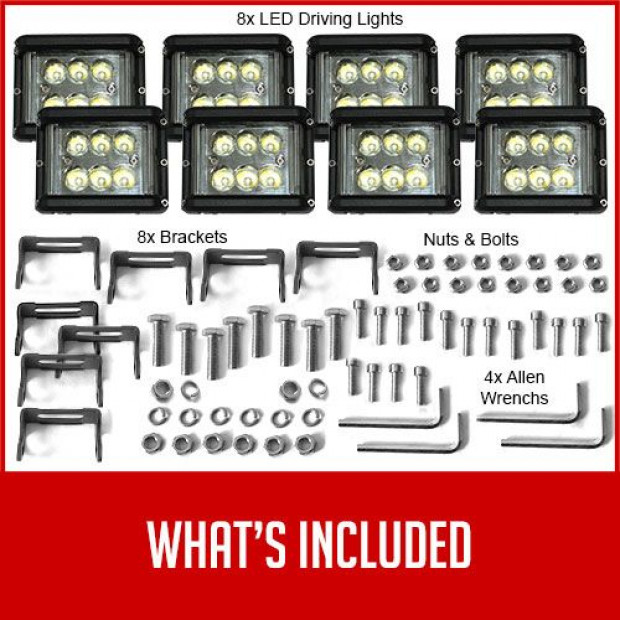 Elinz 8x 60w Led Driving Worklight Flood Spot Beam Cree 12v 24v Image 6