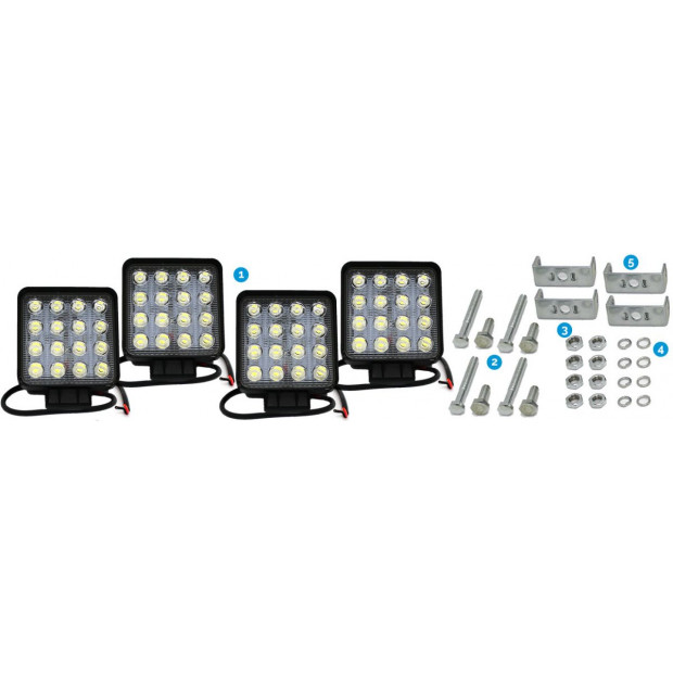 Elinz 4x 4in Led Work Light Square Flood Lamp 60 Ip67 Offroad 12v 24v Image 8