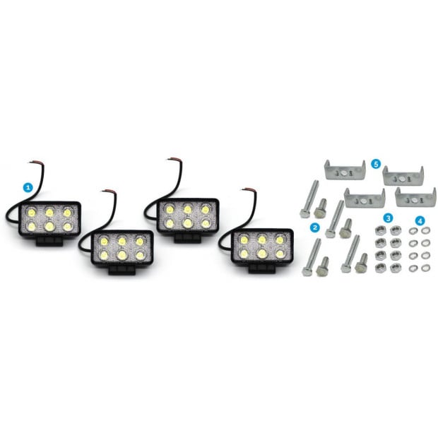 Elinz 4x 4in Led Work Light 72w Flood Lamp 60 Fog Ip67 Offroad 12v 24v Image 7