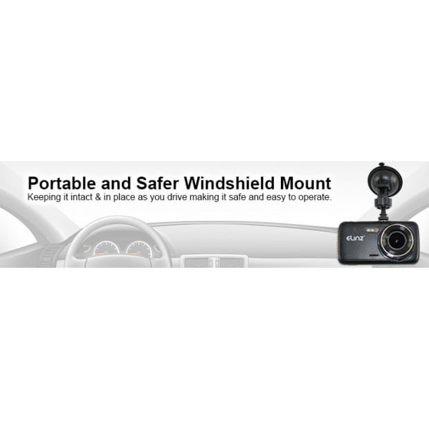 Elinz 4.0in Lcd Dash Cam Dual Camera Reversing Car 1296p Fhd Image 5