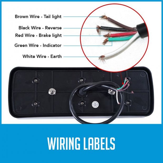 Elinz 2x Led Trailer Light Reverse Indicator Brake Tail Lights Image 6