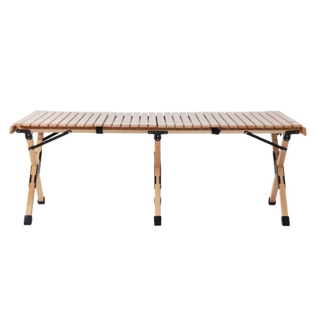 Outdoor Furniture Wooden Egg Roll Picnic Table Camping Desk 120cm Image 3