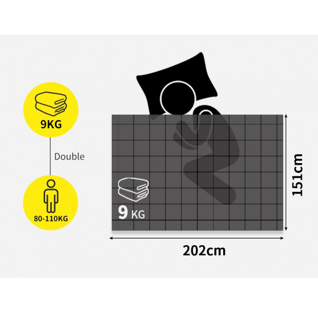 DreamZ Double Dark Grey 9kgs Polyester Weighted Blanket Image 11