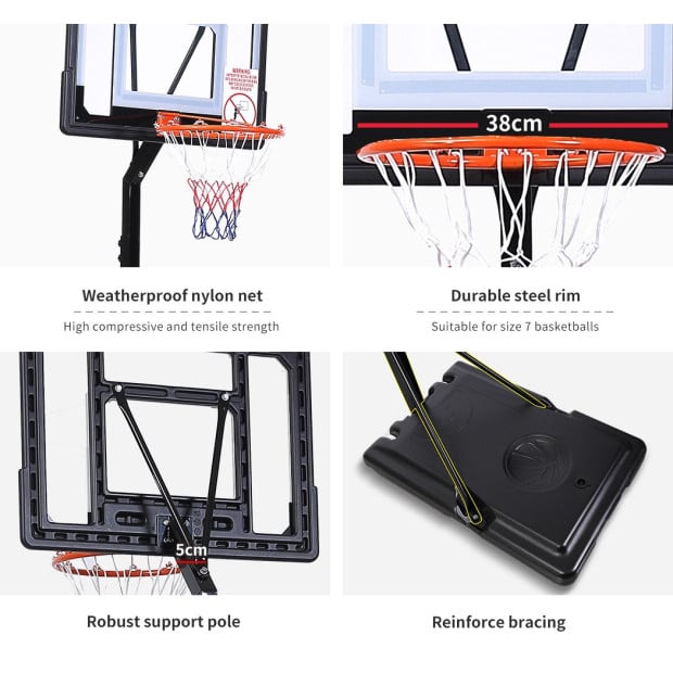 Basketball Hoop Stand Kid Rim Ring Backboard Net Height Adjustable Image 8