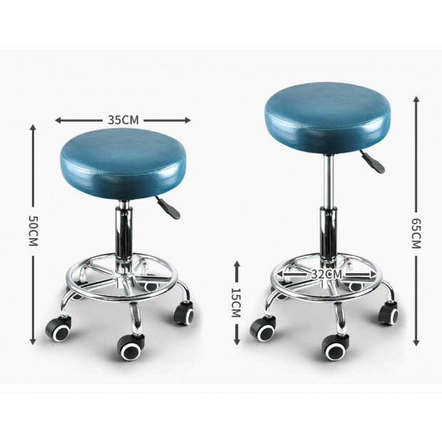 Bar Stools Salon Swivel Dining Chair PU Hydraulic Lift Teal Image 10