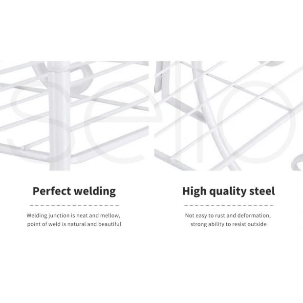 3 Tier Rectangle Shape Metal Plant Stand Planter Shelf in White Image 3