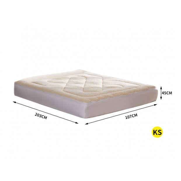 Mattress Topper Wool Underlay Reversible Mat Protector King Single Image 3