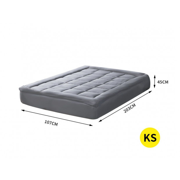 Dreamz Mattress Topper Bamboo Fibre Luxury Protector Cover King Single Image 3