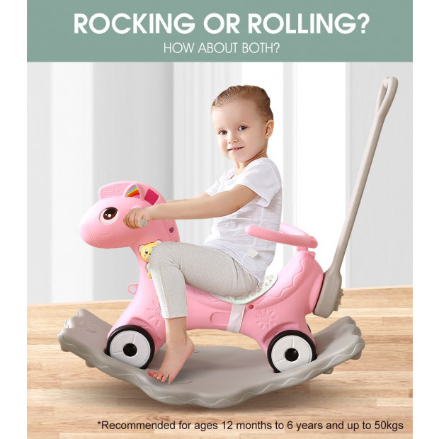 Bo Peep 2 in 1 Balance Bike And Rocker-Pink Image 3