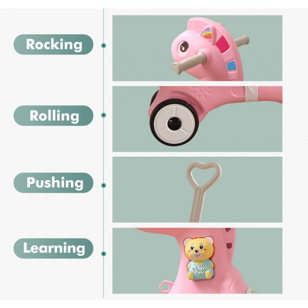 Bo Peep 2 in 1 Balance Bike And Rocker-Pink Image 4
