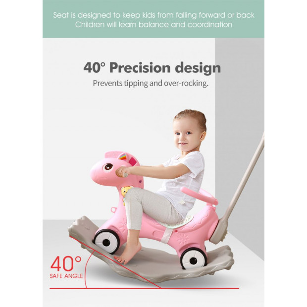 Bo Peep 2 in 1 Balance Bike And Rocker-Pink Image 5