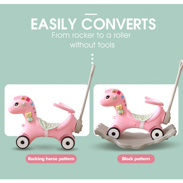 Bo Peep 2 in 1 Balance Bike And Rocker-Pink Image 6
