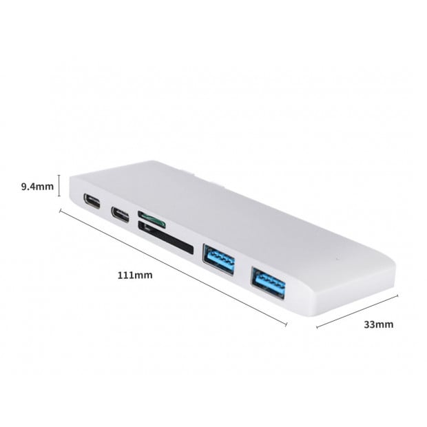 USB 3.0 Type-C HUB 6 Port Powered Adapter High Speed for Macbook pro Image 9