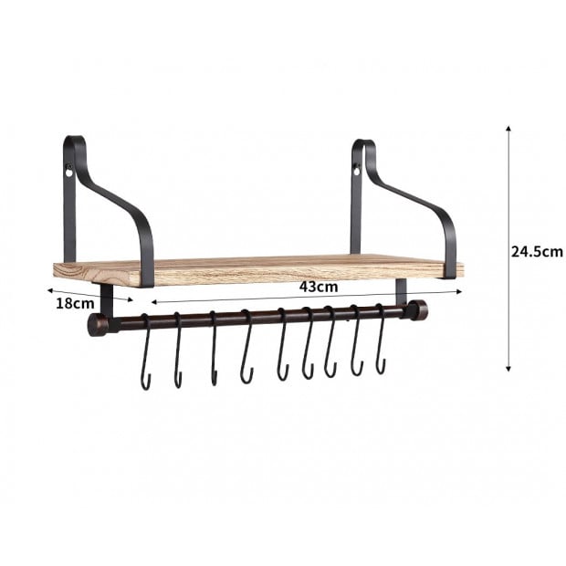 Floating Shelf Wall Shelf for Storage Rustic Wood 1 Pack Image 3
