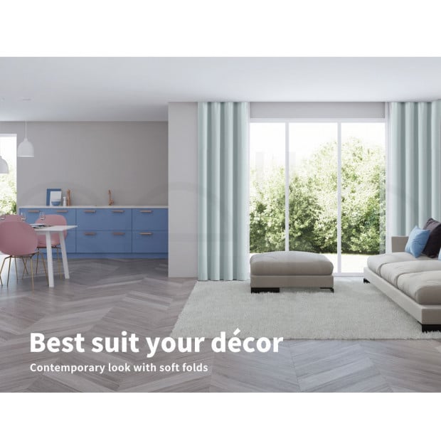 2x Blockout Curtains Panels 3 Layers Eyelet Room 140x160cm Grey Image 6
