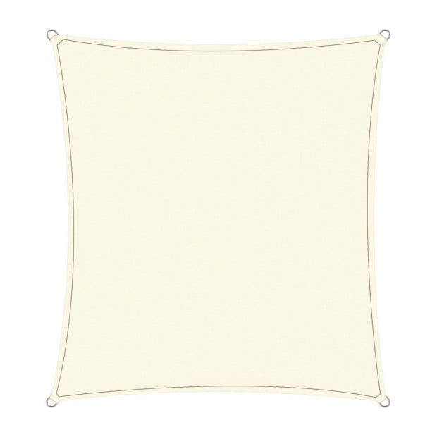 Wallaroo Waterproof 160GSM Outdoor Sun Shade Sail Canopy Cream Square 2.5 x 2.5m Image 2