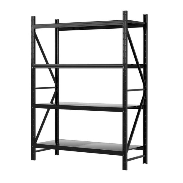 2mx1.5m Garage Shelving Warehouse Rack Black Image 7