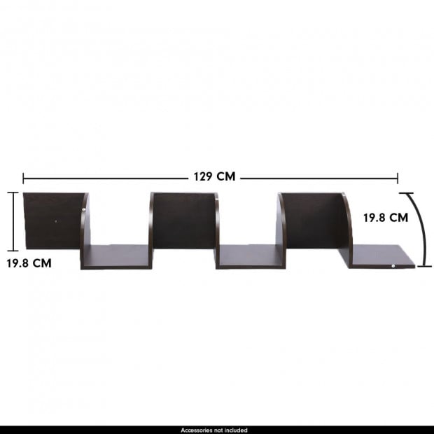 Sarantino 5-Tier Corner Wall Shelf Display Storage Shelves Dark Brown Image 5