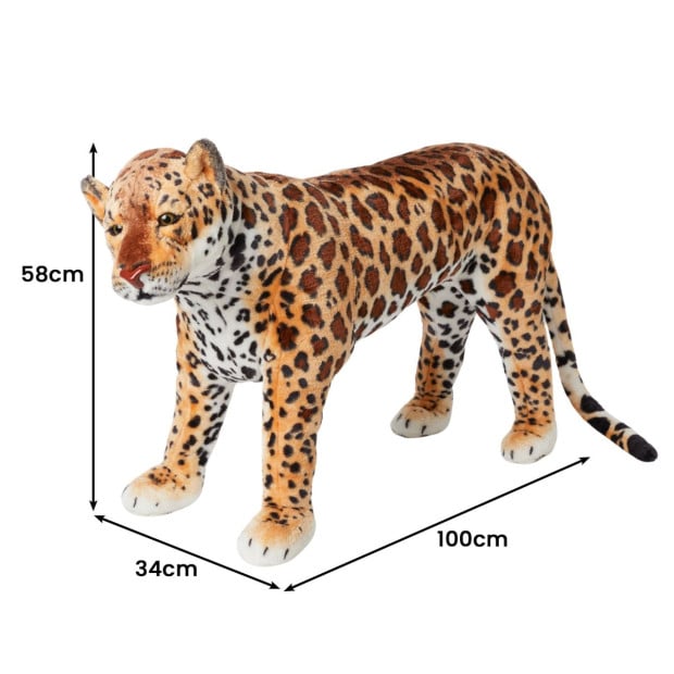 Jiggle & Giggle Large Standing Soft Plush Toy - Leopard Image 3