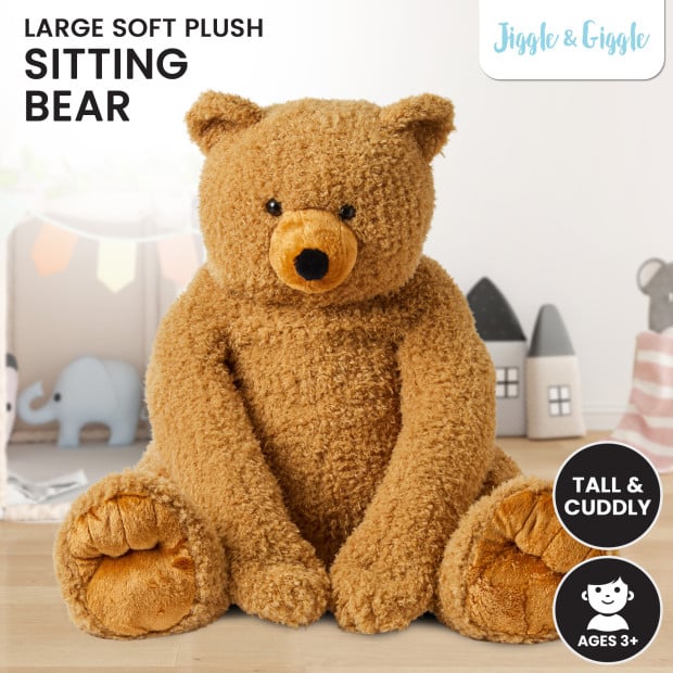 Jiggle & Giggle Large Sitting Soft Plush Toy Teddy Bear