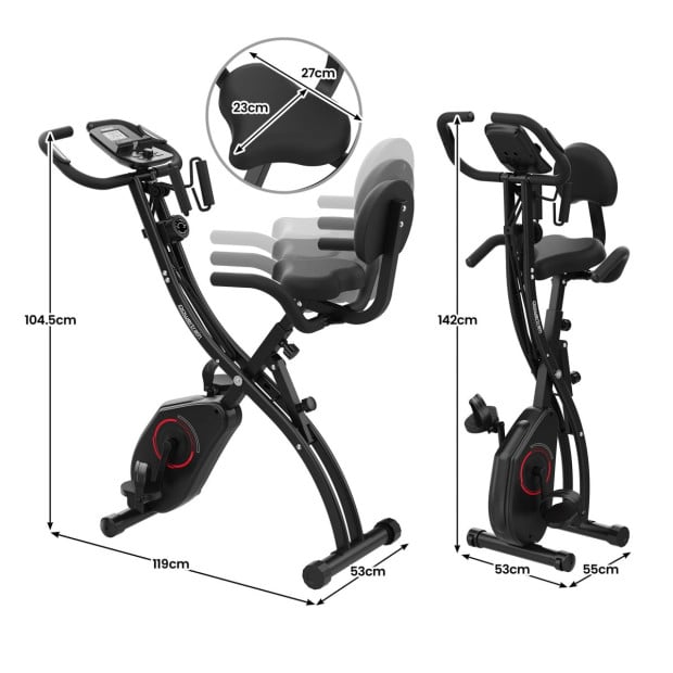 Powertrain 135E 4-in-1 Foldable X-Bike with LCD Display and Resistance Bands Image 4