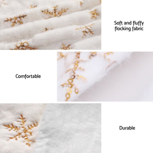Christmas Tree Skirt 120cm Snowflake Ornaments Xmas Decorations Image 5