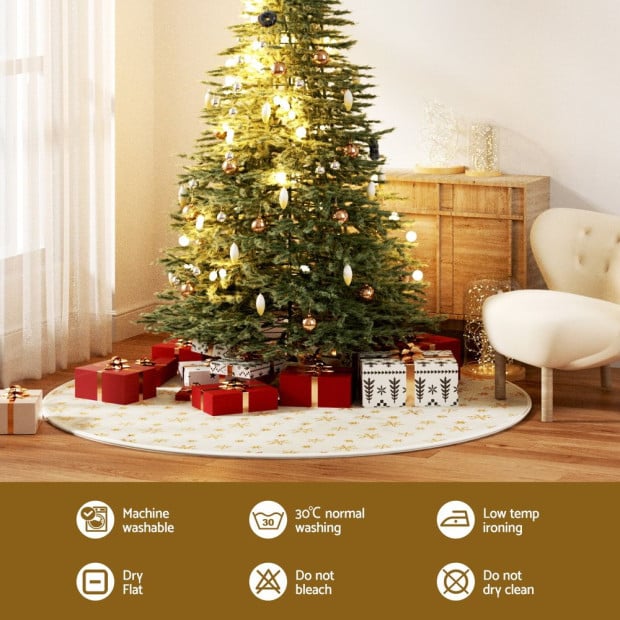 Christmas Tree Skirt 120cm Snowflake Ornaments Xmas Decorations Image 6